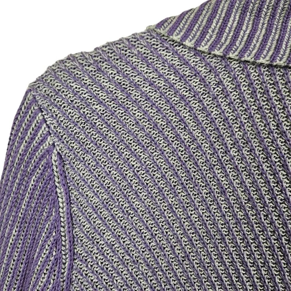 Coldwater Creek Heather Purple Open Front Sweater Cardigan Size Medium Petite‎ - Picture 7 of 11